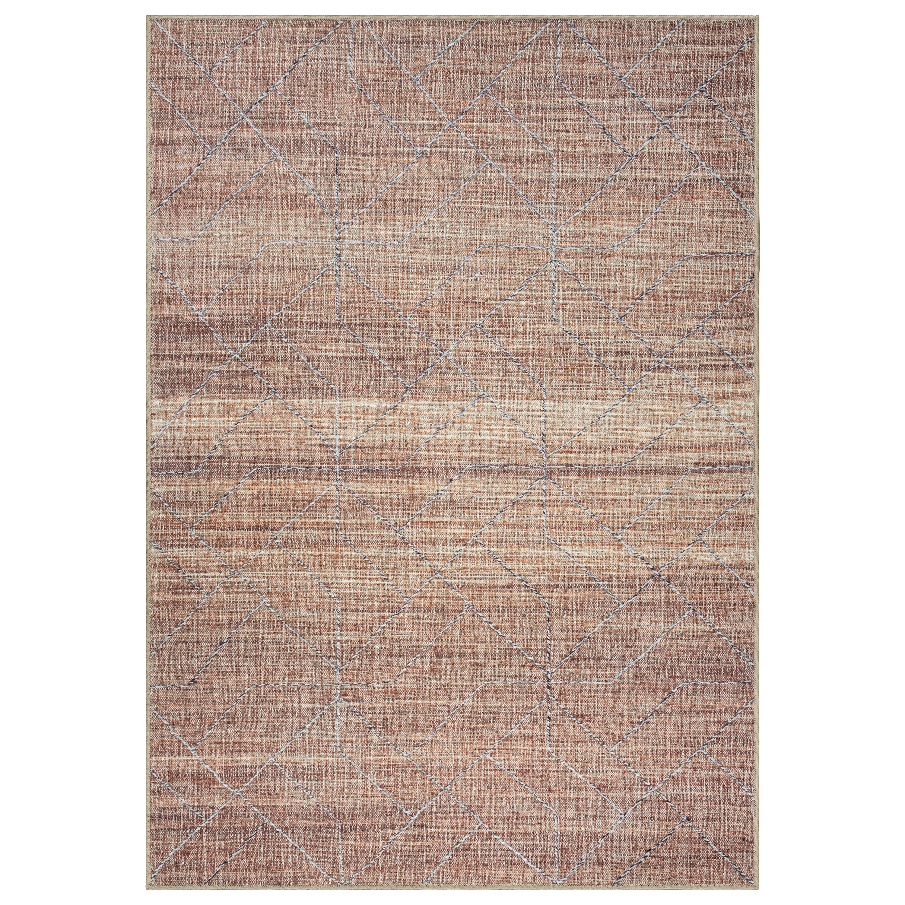 GLN Rugs Pompeii - Machine Washable Area Rug - Terra/Brown Home Rugs