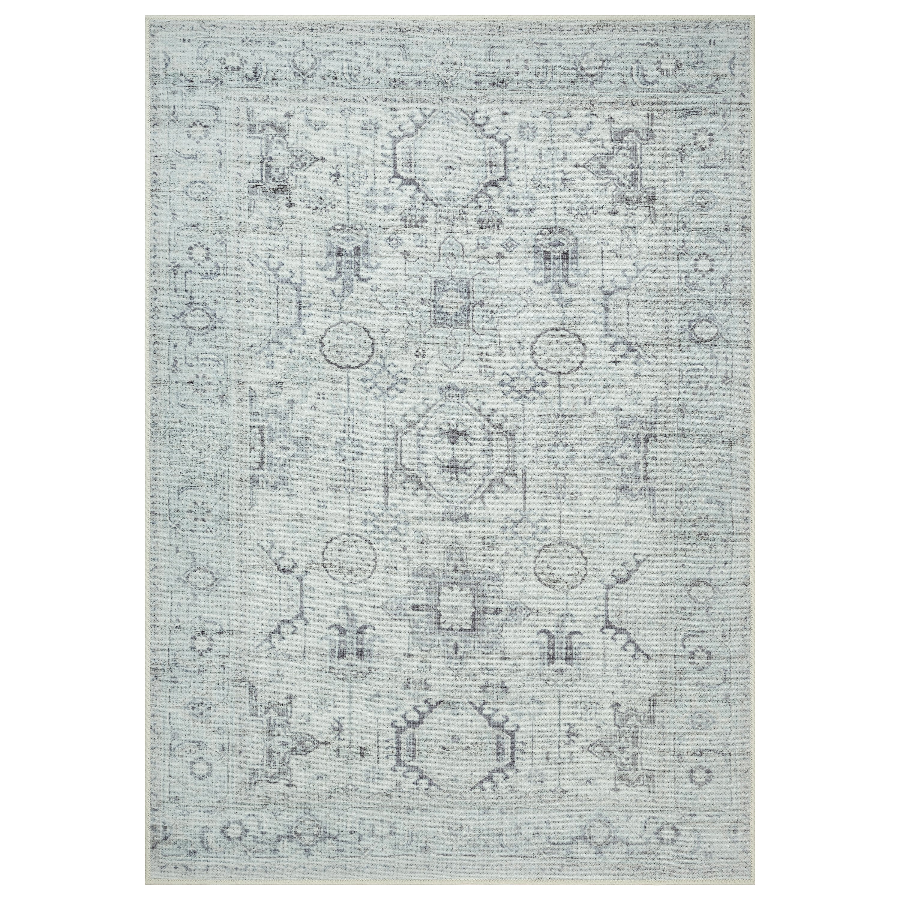 GLN Rugs Palmyra - Machine Washable Area Rug - Turkish Gray Home Rugs