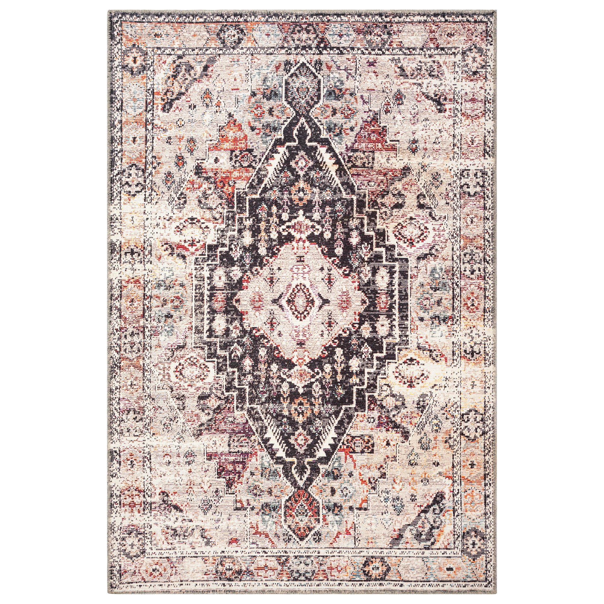 GLN Rugs Oltu - Machine Washable Area Rug - Turkish Terra/Multicolor Home Rugs