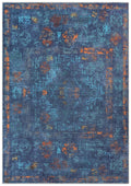 GLN Rugs Atlantis - Machine Washable Area Rug - Abstract Dark Blue Home Rugs