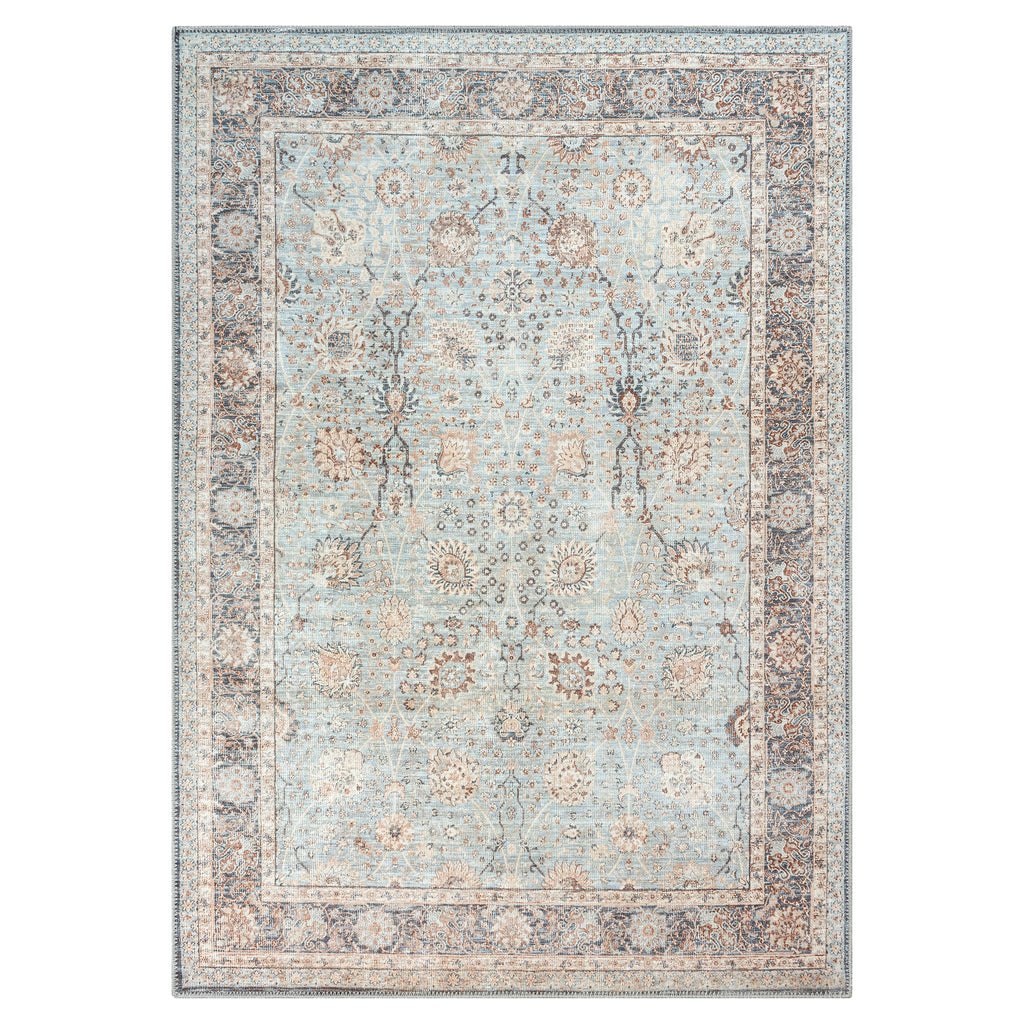GLN Rugs Samarkand - Machine Washable Area Rug - Turkish Light Blue Home Rugs