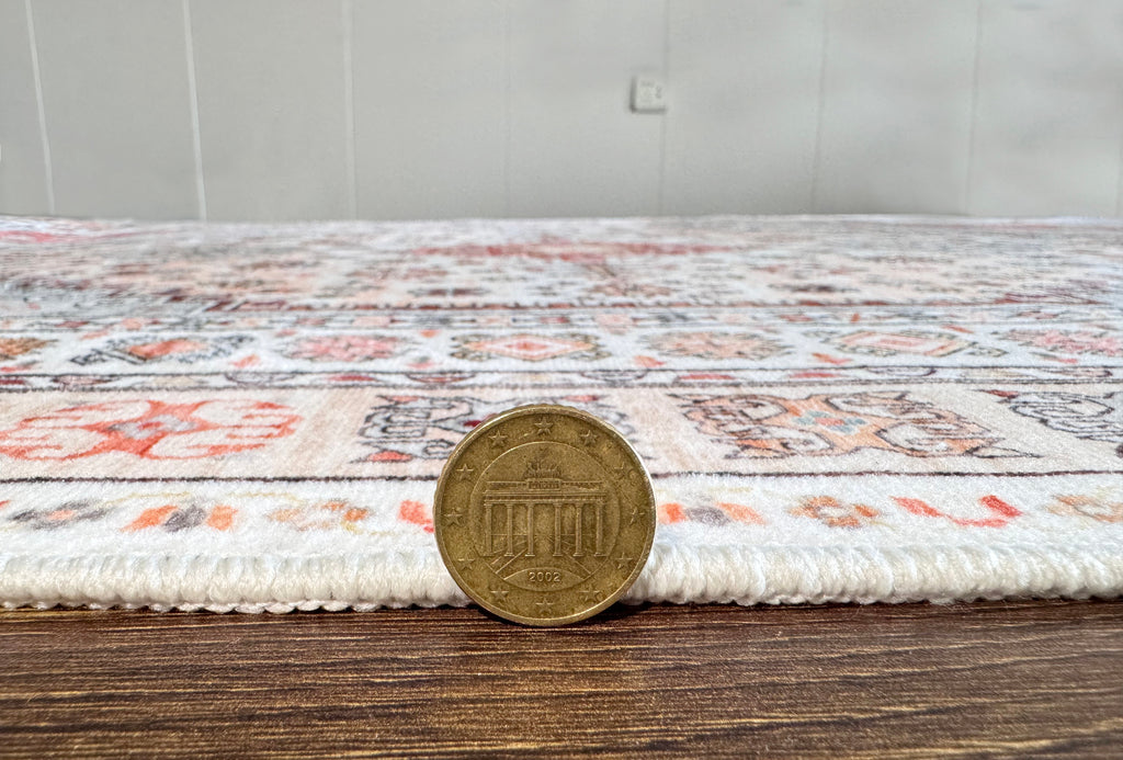 GLN Rugs Tyana - Machine Washable Area Rug - Cream/Terra Home Rug