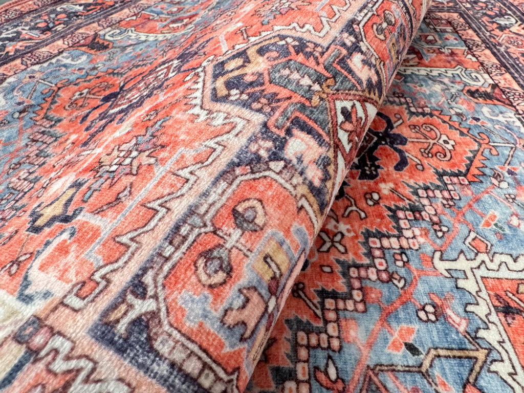 GLN Rugs Heliopolis - Machine Washable Area Rug - Terra-Black/Multicolor Home Rug