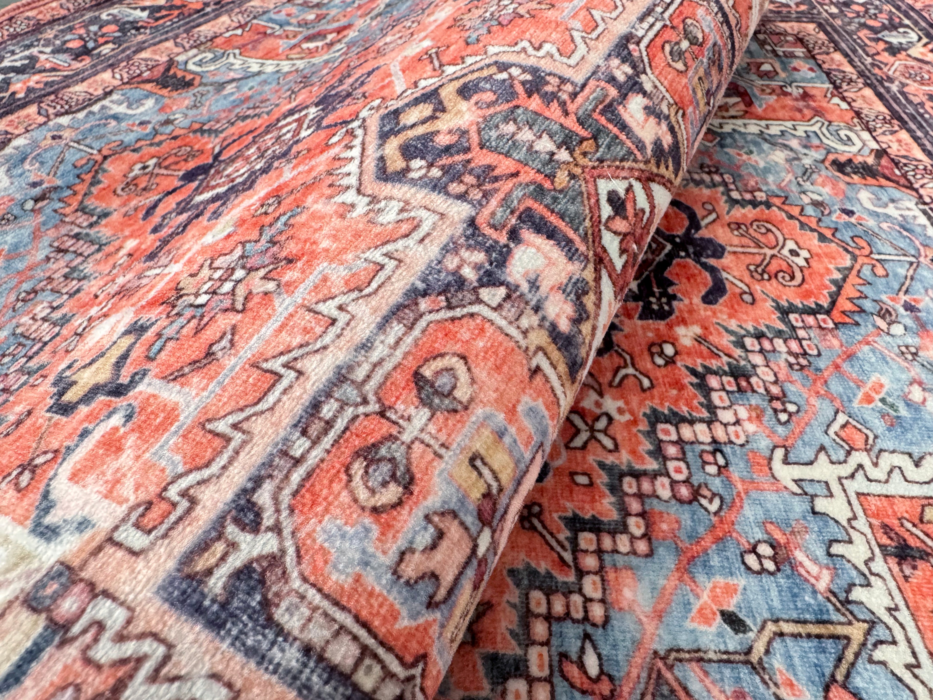 GLN Rugs Heliopolis - Machine Washable Area Rug - Terra-Black/Multicolor Home Rug