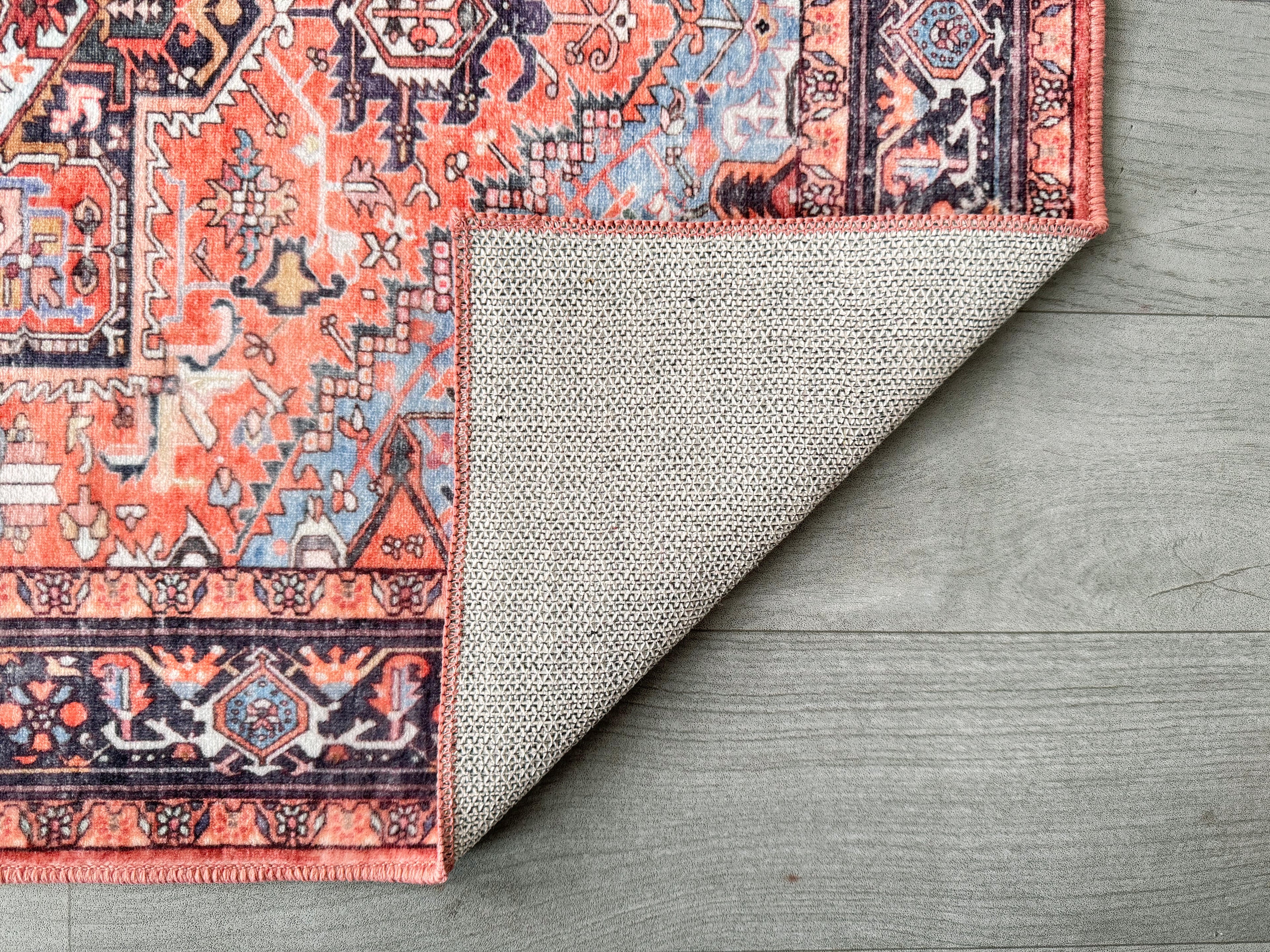 GLN Rugs Heliopolis - Machine Washable Area Rug - Terra-Black/Multicolor Home Rug