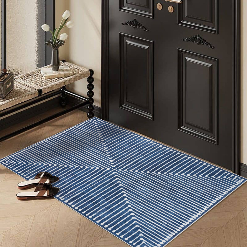 GLN Rugs Assos - Machine Washable Area Rug - Turkish Blue Home Rugs