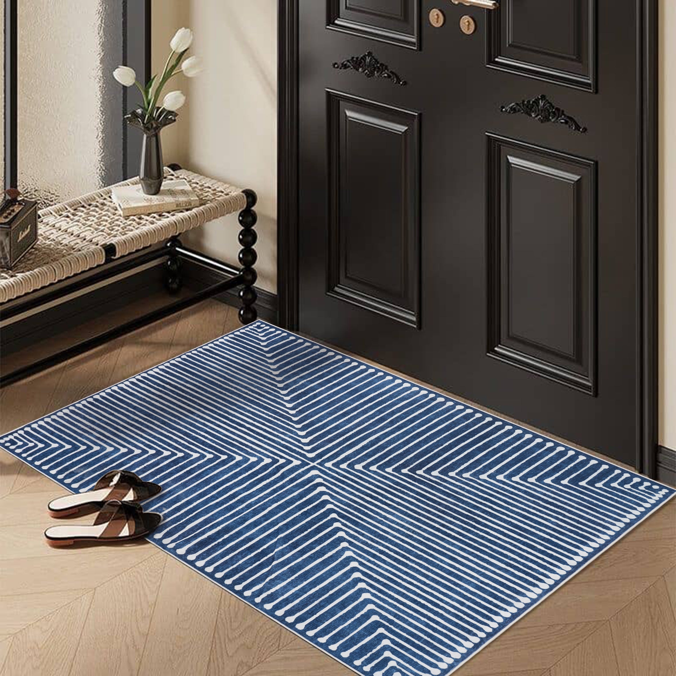 GLN Rugs Assos - Machine Washable Area Rug - Turkish Blue Home Rugs