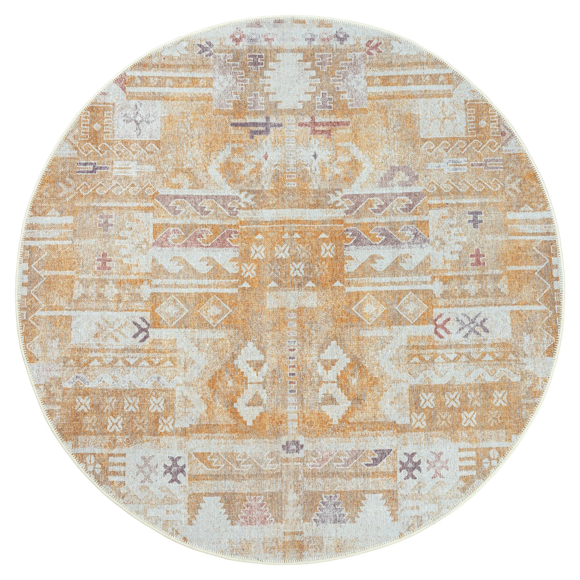 GLN Rugs Thebes - Machine Washable Area Rug - Turkish Yellow/Gray Home Rugs