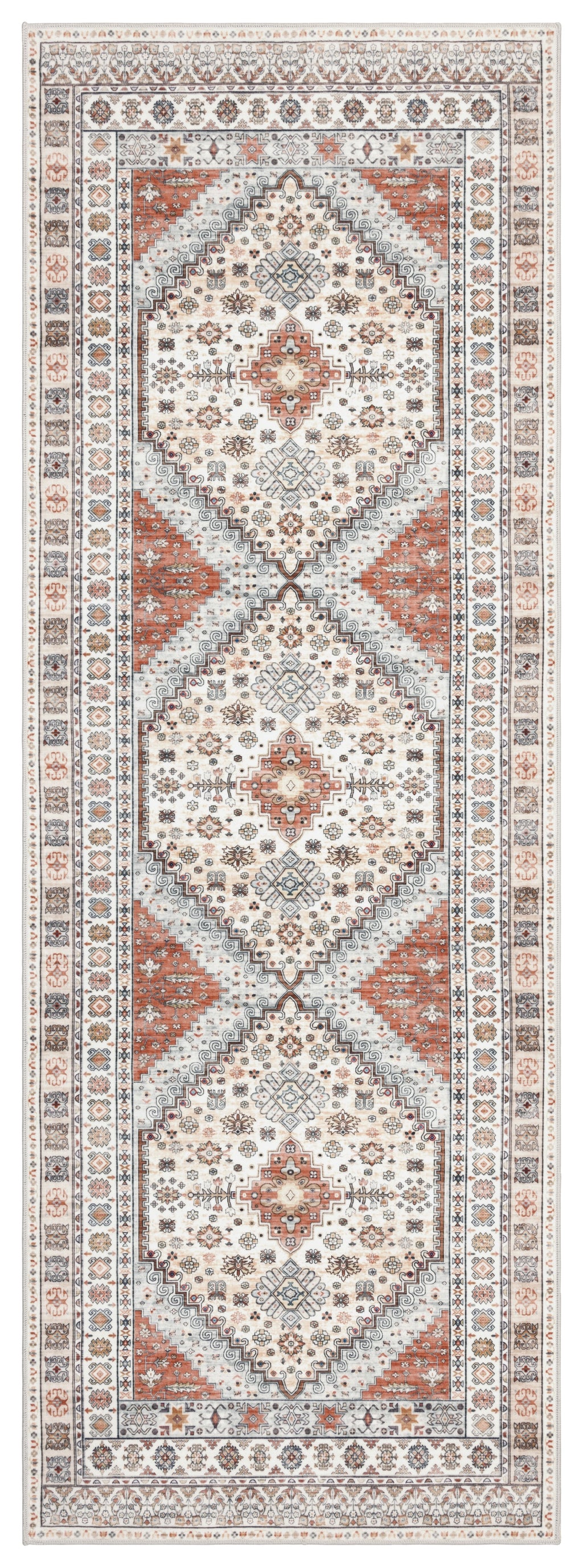 GLN Rugs Tyana - Machine Washable Area Rug - Cream/Terra Home Rug