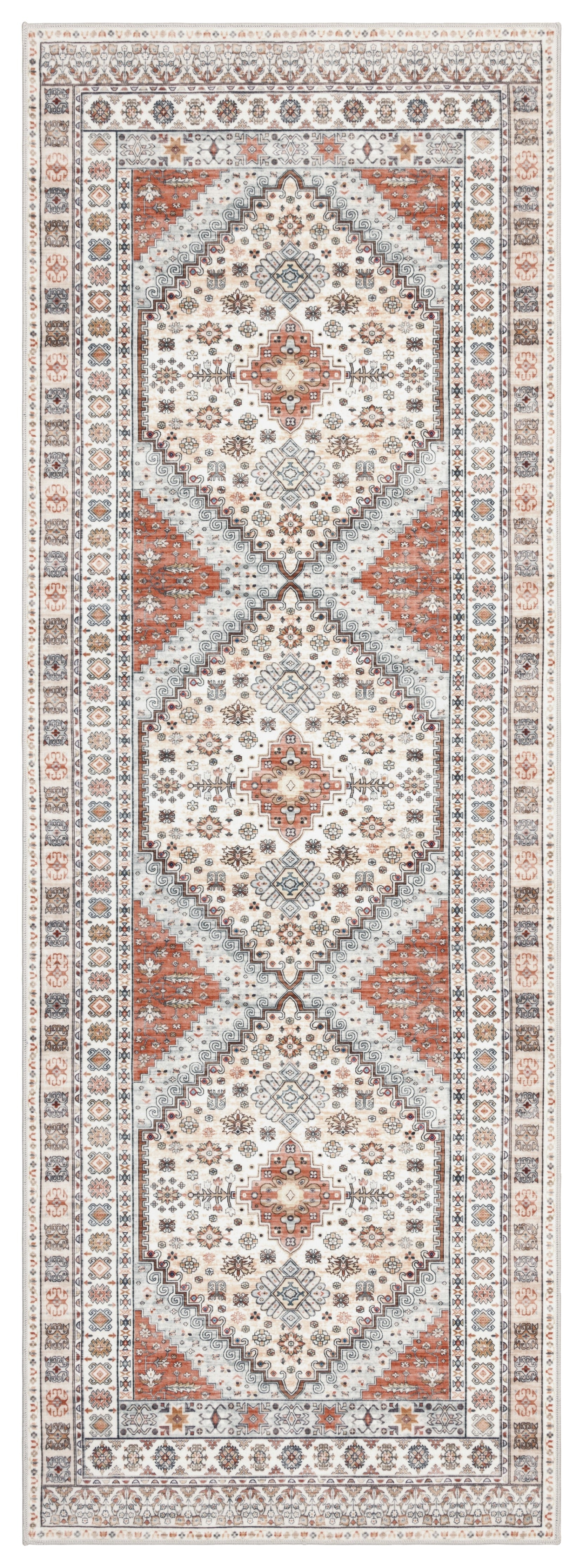 GLN Rugs Tyana - Machine Washable Area Rug - Cream/Terra Home Rug