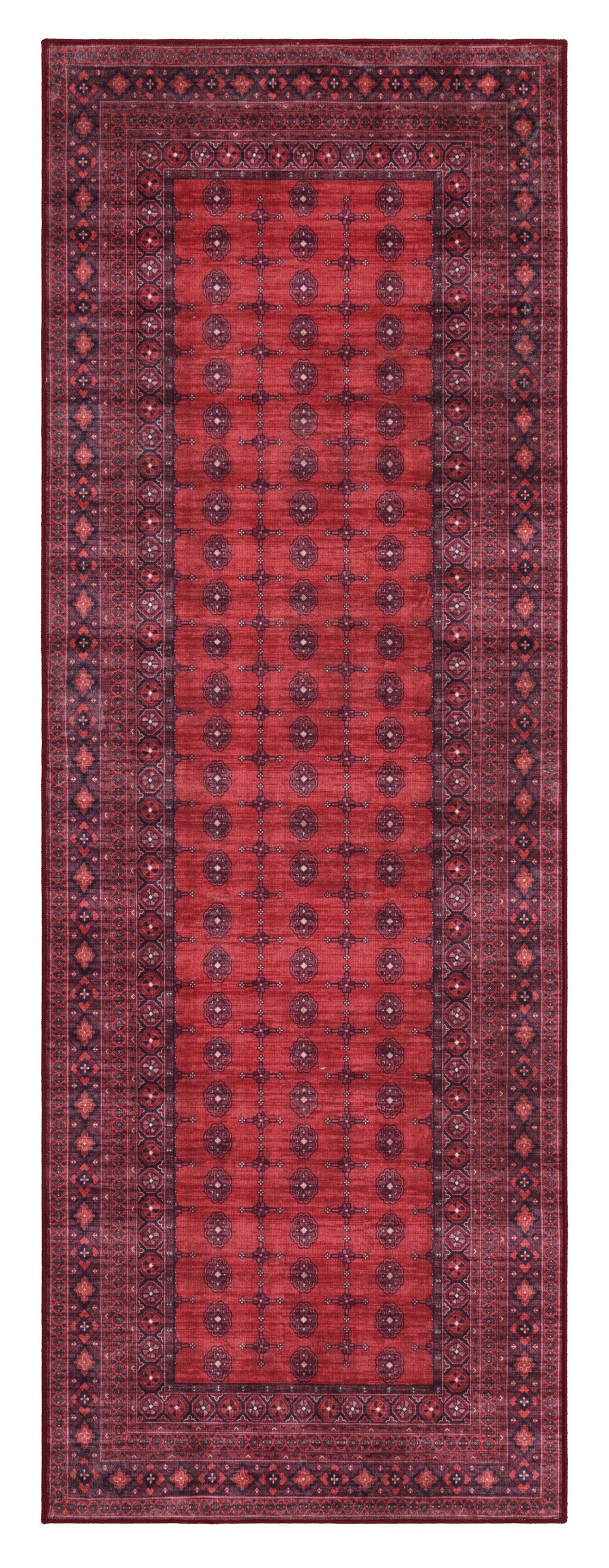 GLN Rugs Arcadia - Machine Washable Area Rug - Dark Red Home Rug
