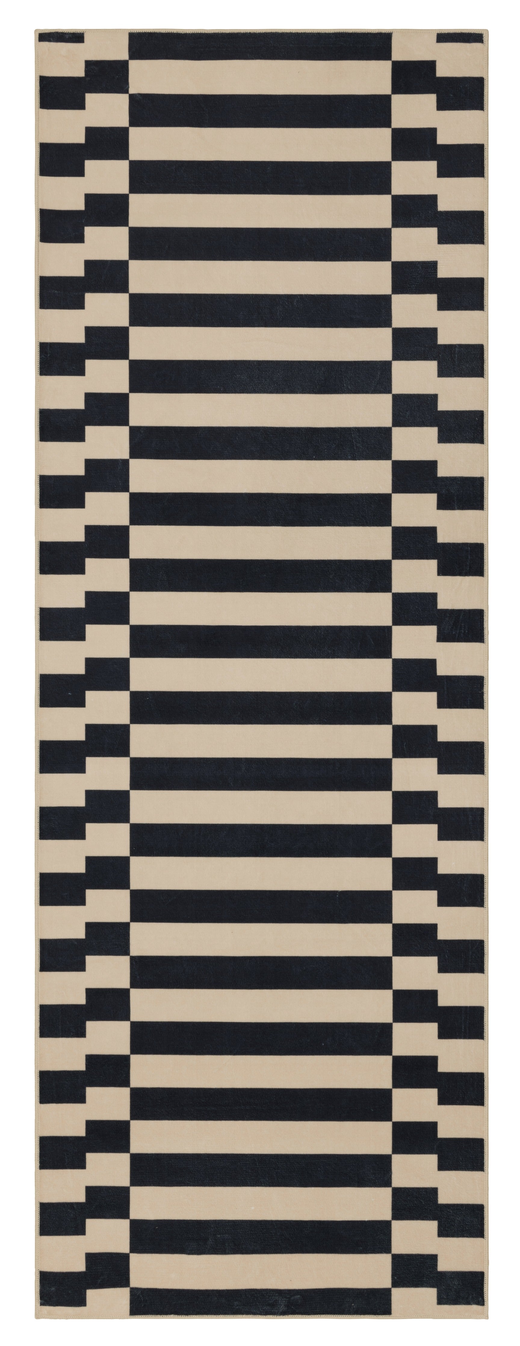 GLN Rugs Bodrum - Machine Washable Area Rug - Navy/Beige Home Rug