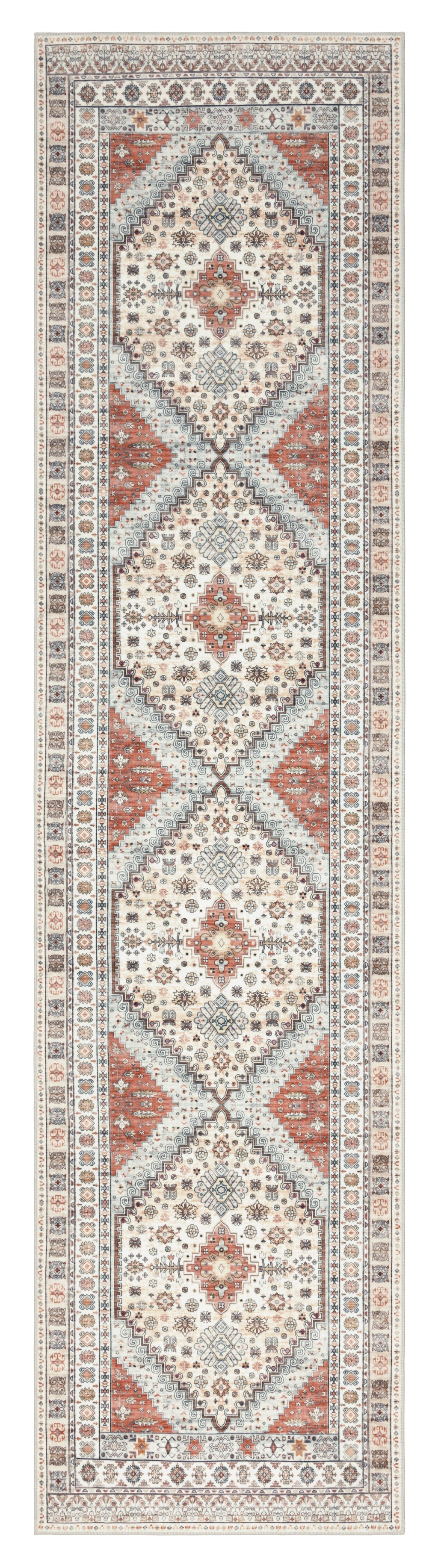 GLN Rugs Tyana - Machine Washable Area Rug - Cream/Terra Home Rug