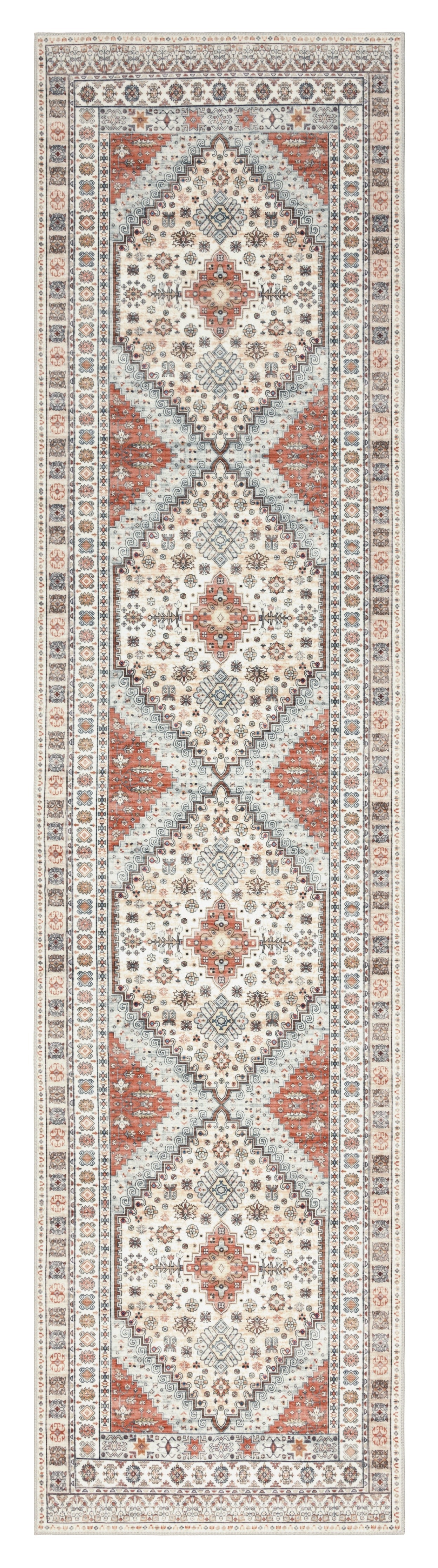 GLN Rugs Tyana - Machine Washable Area Rug - Cream/Terra Home Rug