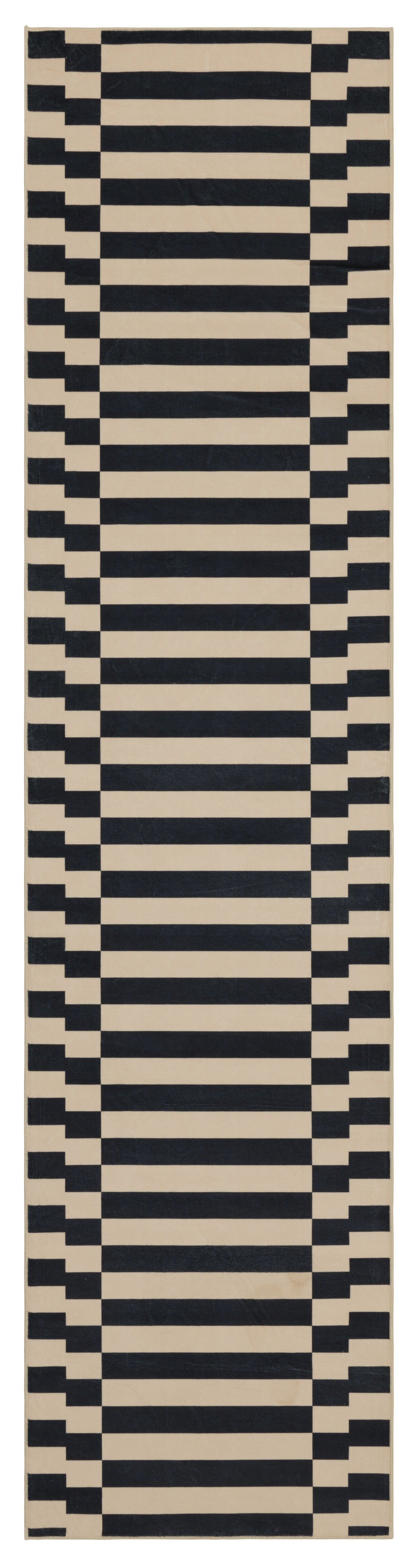 GLN Rugs Bodrum - Machine Washable Area Rug - Navy/Beige Home Rug