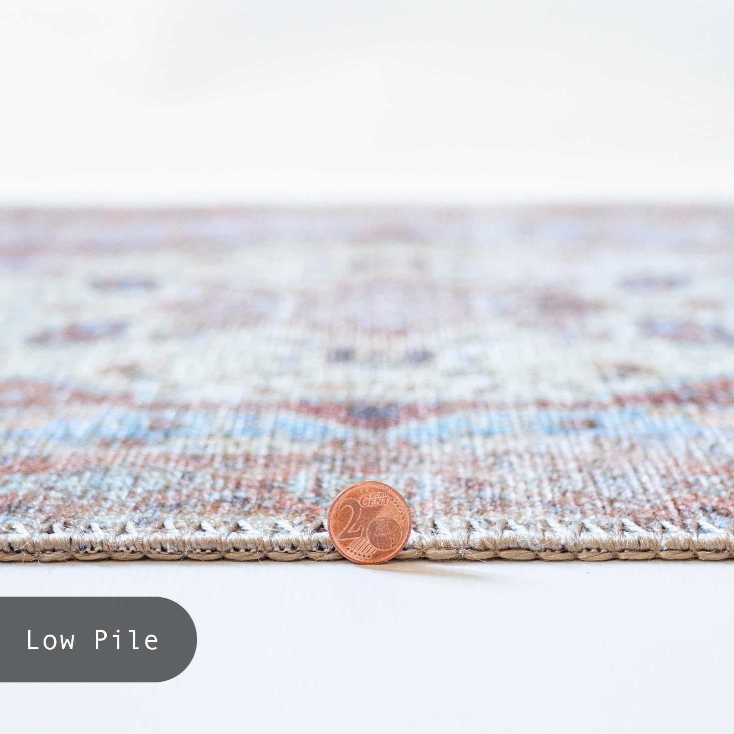 GLN Rugs Sinop - Machine Washable Area Rug - Brown/Blue Home Rug