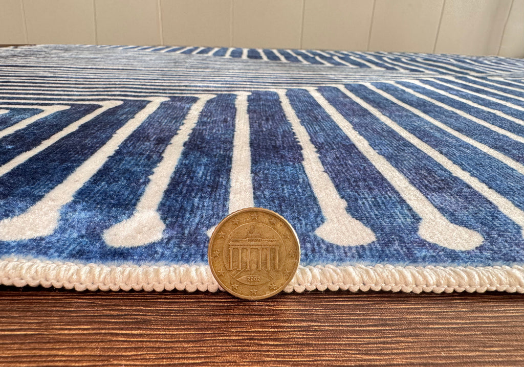 GLN Rugs Assos - Machine Washable Area Rug - Turkish Blue Home Rugs