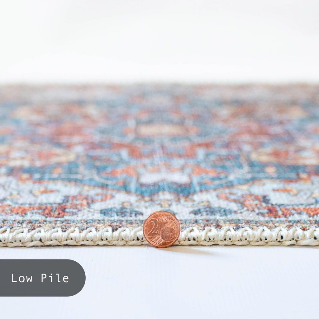 GLN Rugs Gordion - Machine Washable Area Rug - Cream/Terra Home Rug