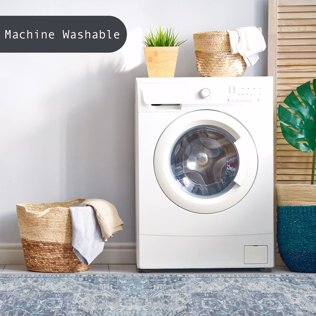 GLN Rugs Delos - Machine Washable Area Rug - Multi Gray Home Rug