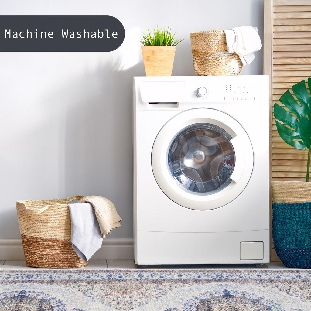 GLN Rugs Vona - Machine Washable Area Rug - Cream/Navy Home Rug