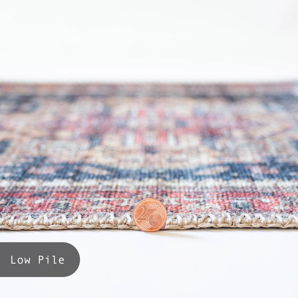 GLN Rugs Mylasa - Machine Washable Area Rug - Black/Terra Home Rug