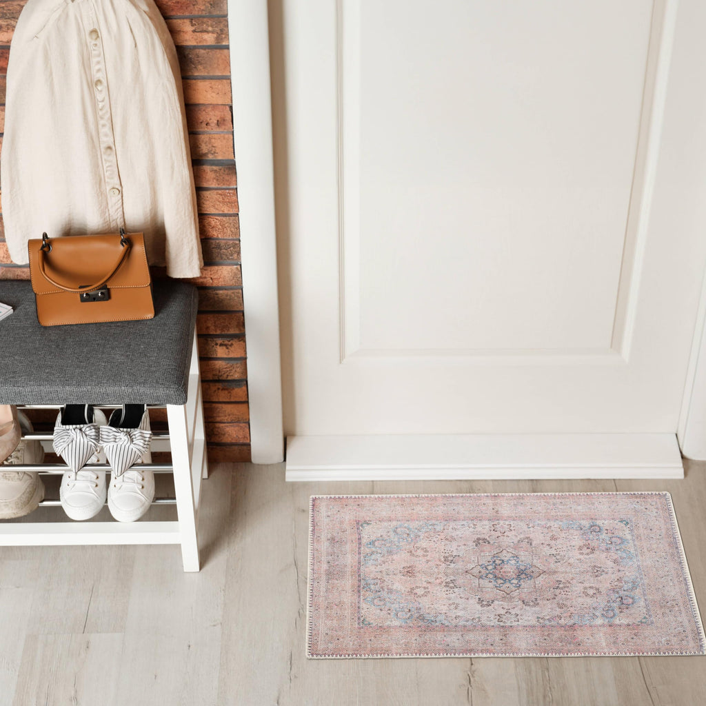 GLN Rugs Tiriala - Machine Washable Area Rug - Multi/Pink Home Rug