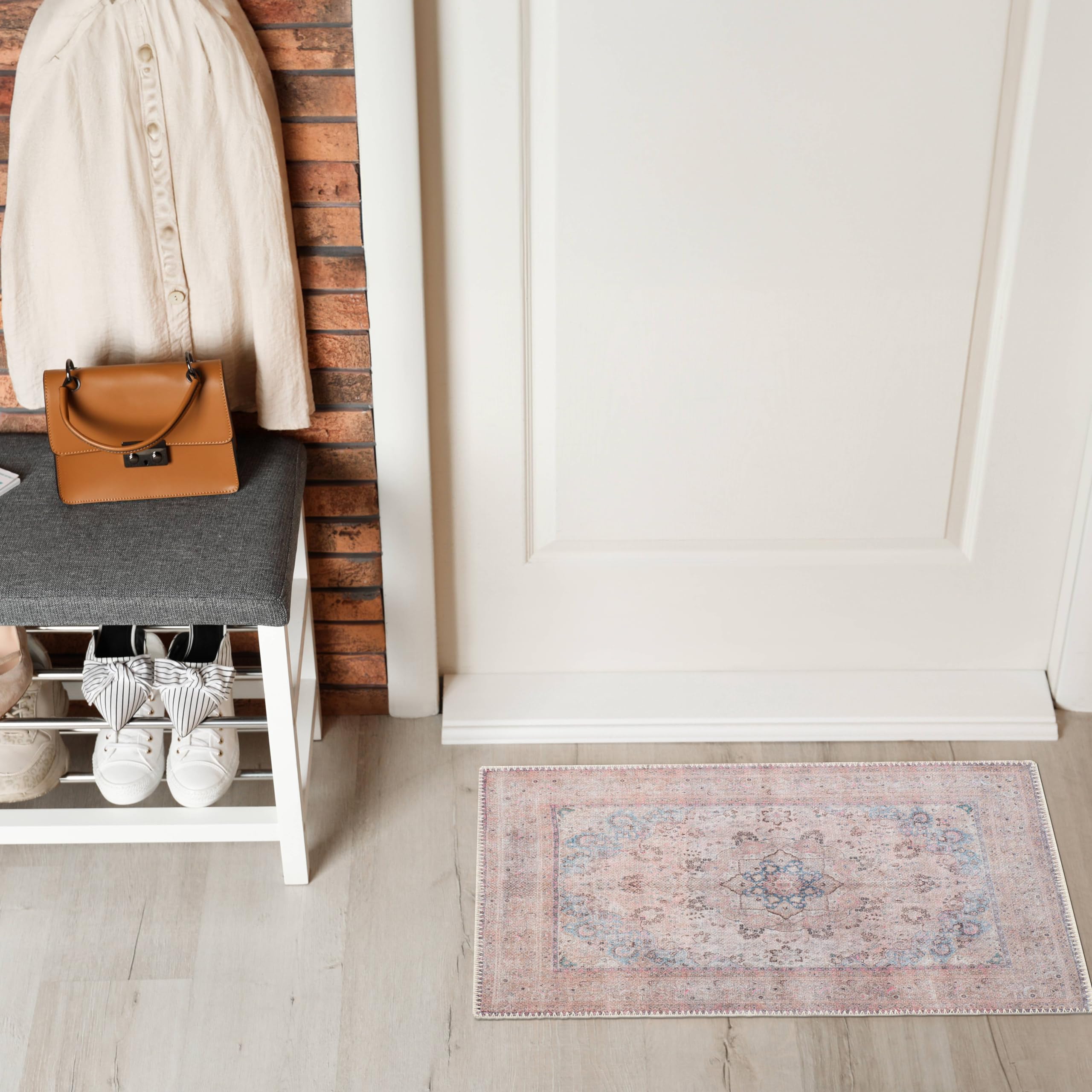 GLN Rugs Tiriala - Machine Washable Area Rug - Multi/Pink Home Rug