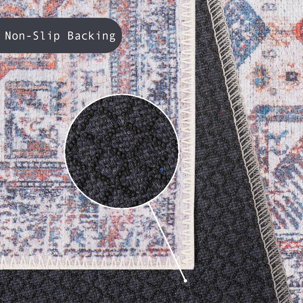 GLN Rugs Myra - Machine Washable Area Rug - Multi/Cream Home Rug