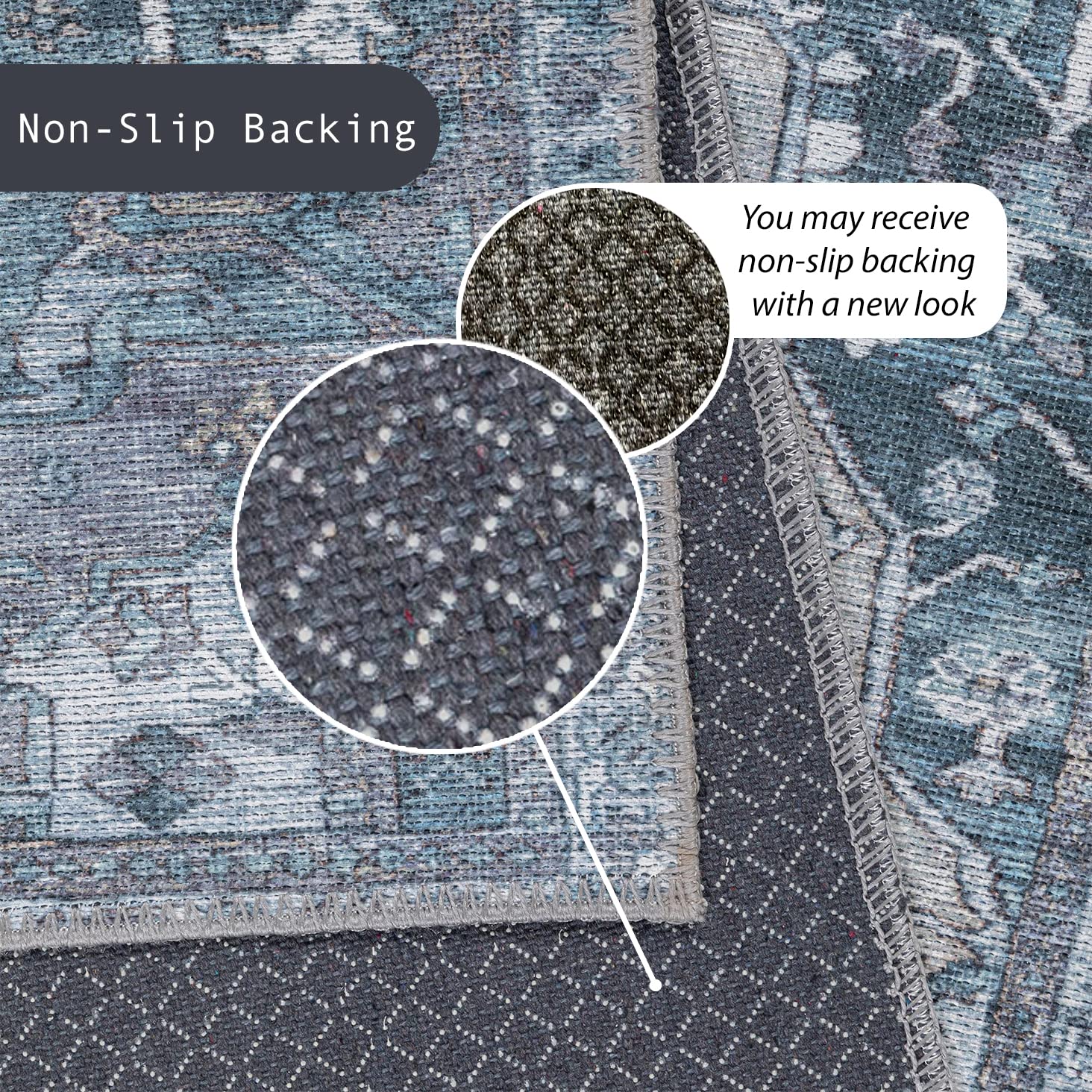 GLN Rugs Delos - Machine Washable Area Rug - Multi Gray Home Rug