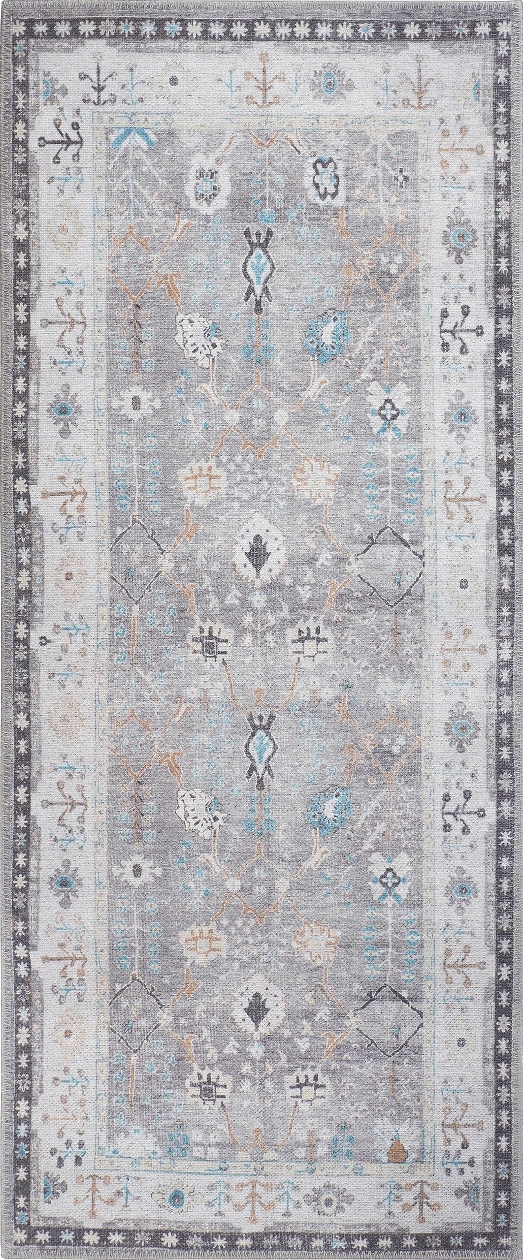 GLN Rugs Idyma - Machine Washable Area Rug - Cream/Gray Home Rug