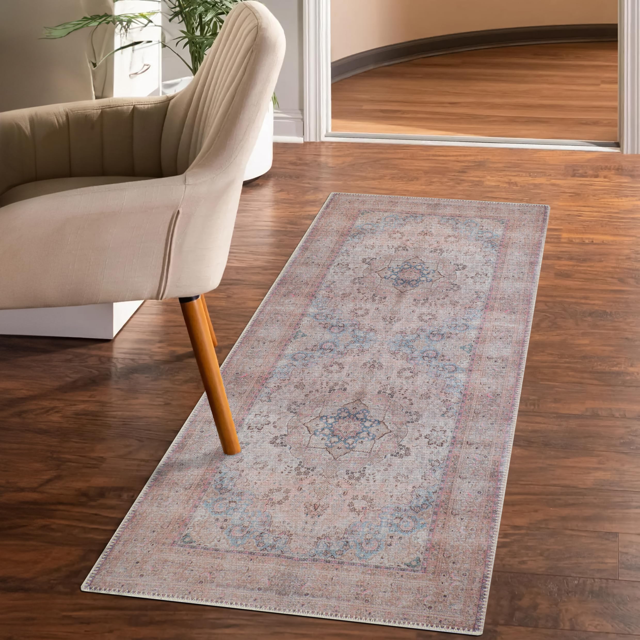GLN Rugs Tiriala - Machine Washable Area Rug - Multi/Pink Home Rug
