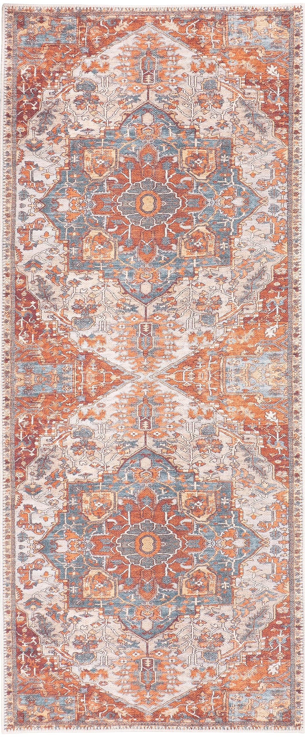 GLN Rugs Gordion - Machine Washable Area Rug - Cream/Terra Home Rug