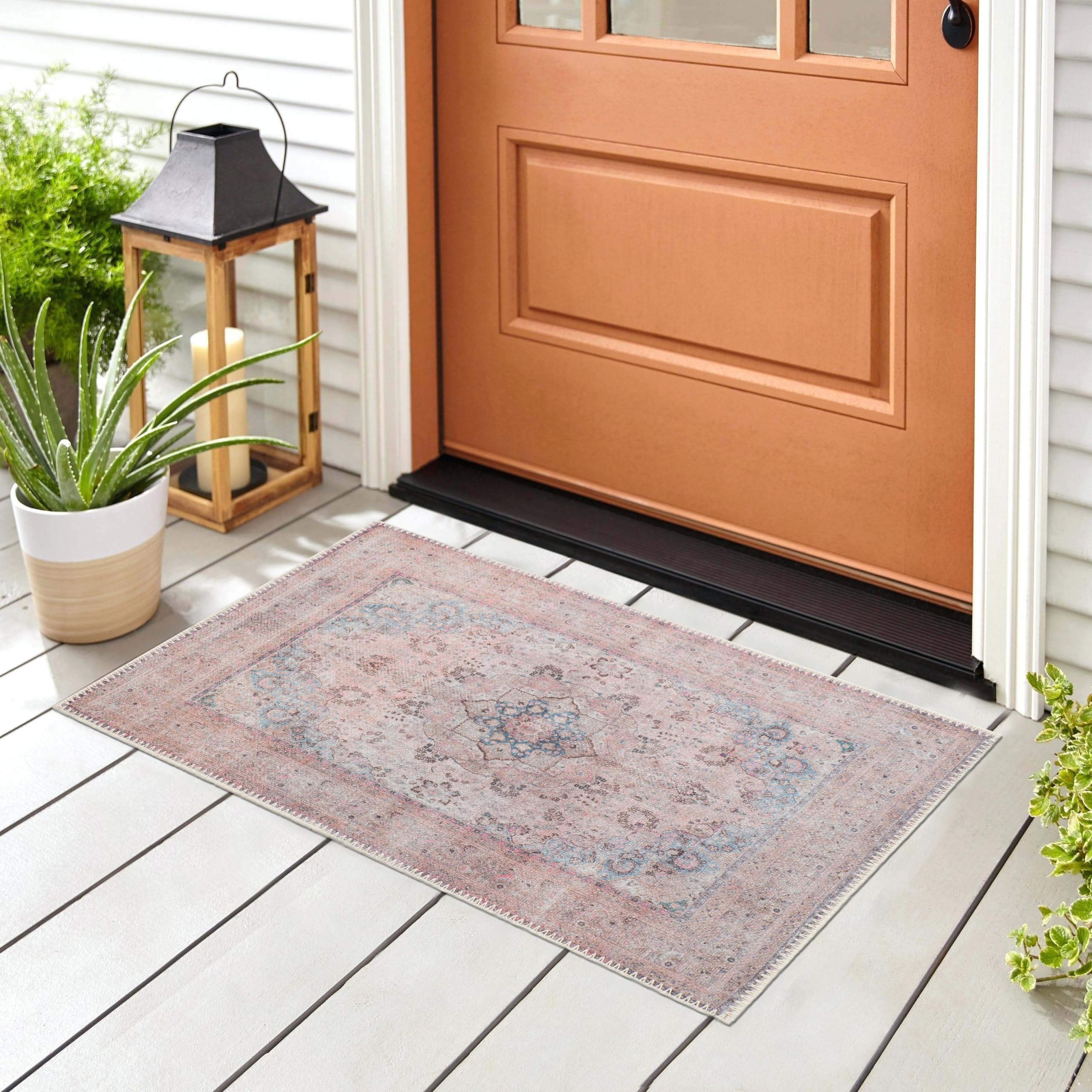 GLN Rugs Tiriala - Machine Washable Area Rug - Multi/Pink Home Rug