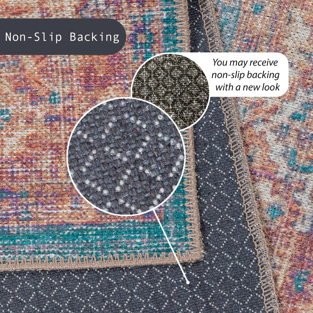 GLN Rugs Sumela - Machine Washable Area Rug - Terra/Green Home Rug