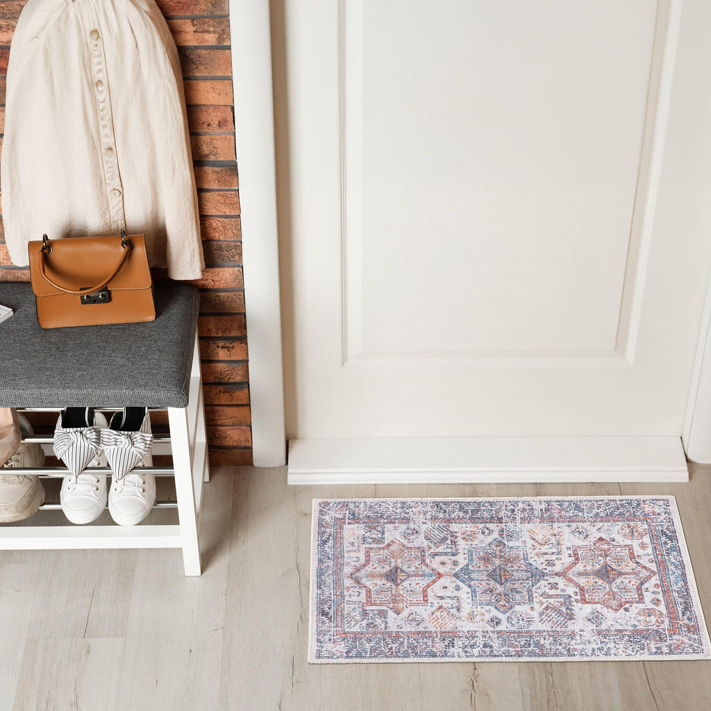 GLN Rugs Myra - Machine Washable Area Rug - Multi/Cream Home Rug