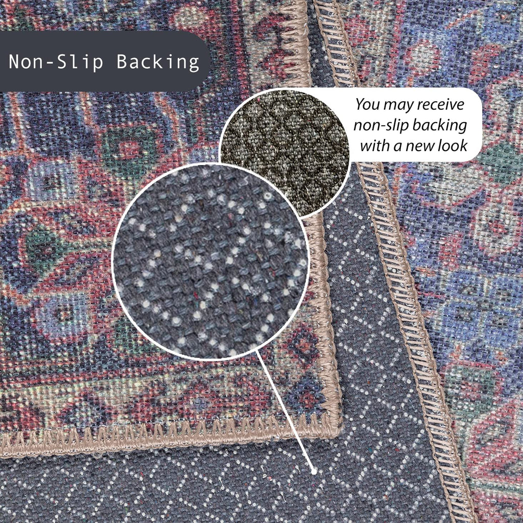 GLN Rugs Iznik - Machine Washable Area Rug - Multi Blue Home Rug