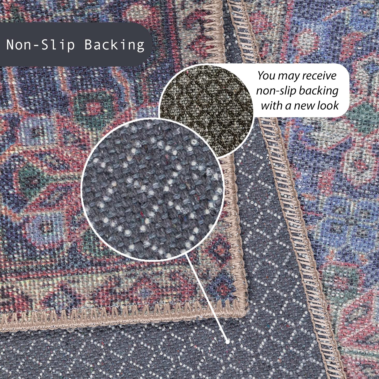 GLN Rugs Iznik - Machine Washable Area Rug - Multi Blue Home Rug