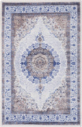 GLN Rugs Vona - Machine Washable Area Rug - Cream/Navy Home Rug