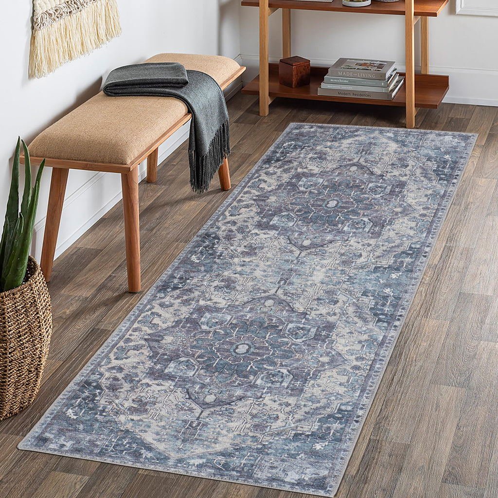 GLN Rugs Delos - Machine Washable Area Rug - Multi Gray Home Rug