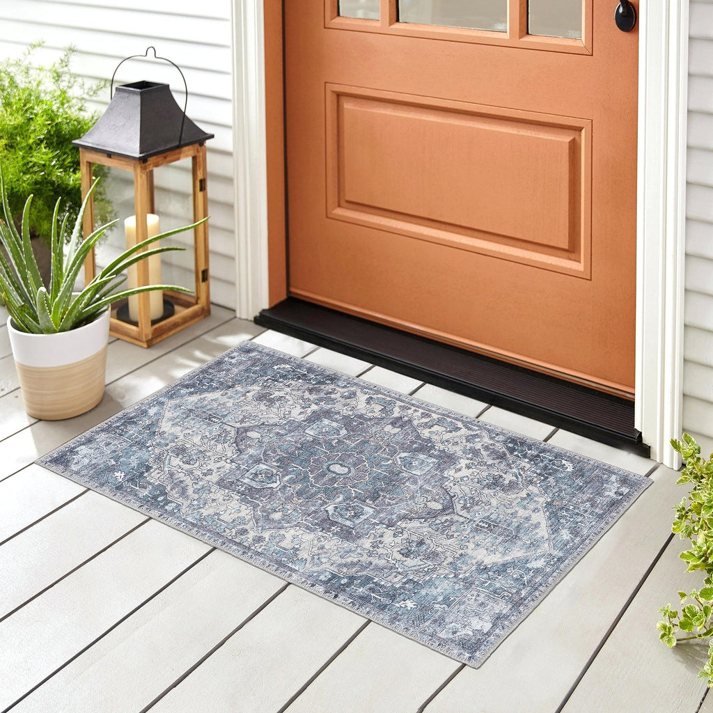 GLN Rugs Delos - Machine Washable Area Rug - Multi Gray Home Rug