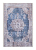 GLN Rugs Akhira - Machine Washable Area Rug - Turkish Cream/Navy Home Rugs