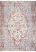 Trapezus - Brown/Beige/Blue Machine Washable Area Rug