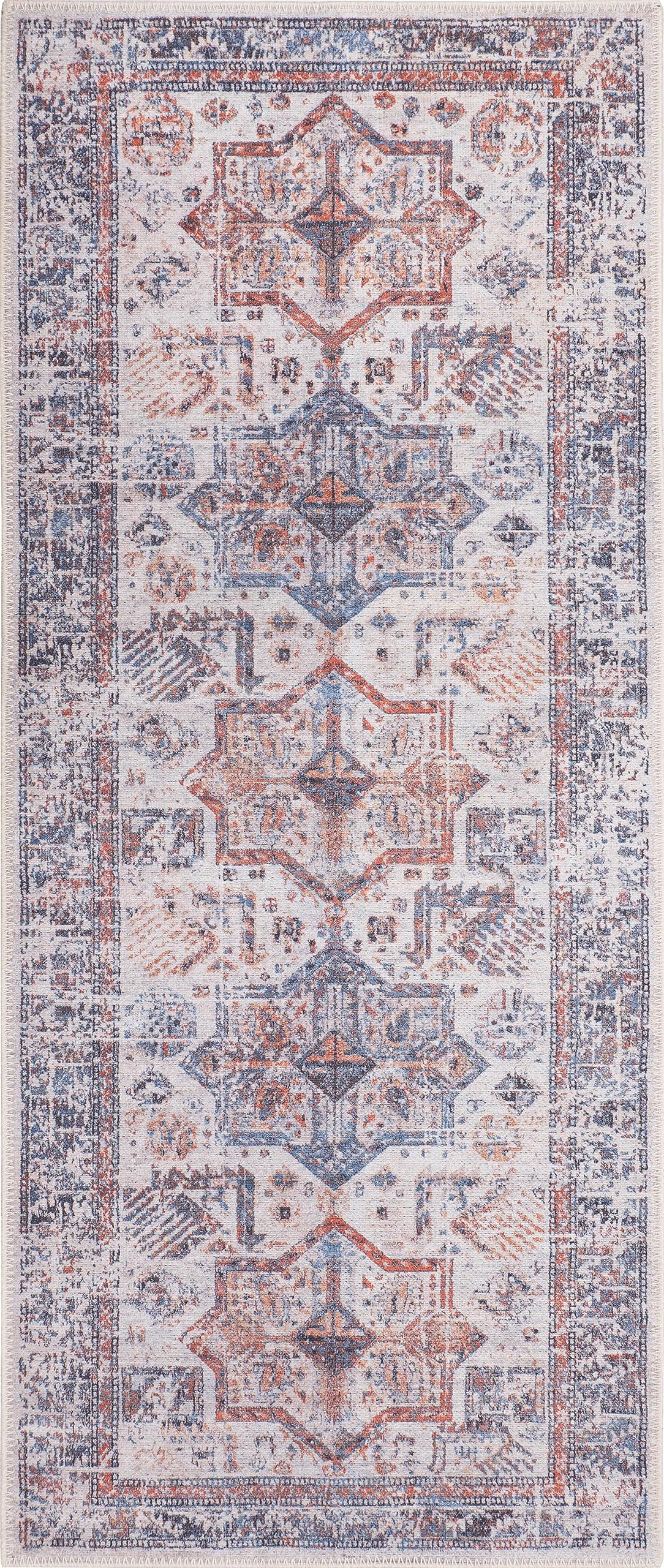 GLN Rugs Myra - Machine Washable Area Rug - Multi/Cream Home Rug