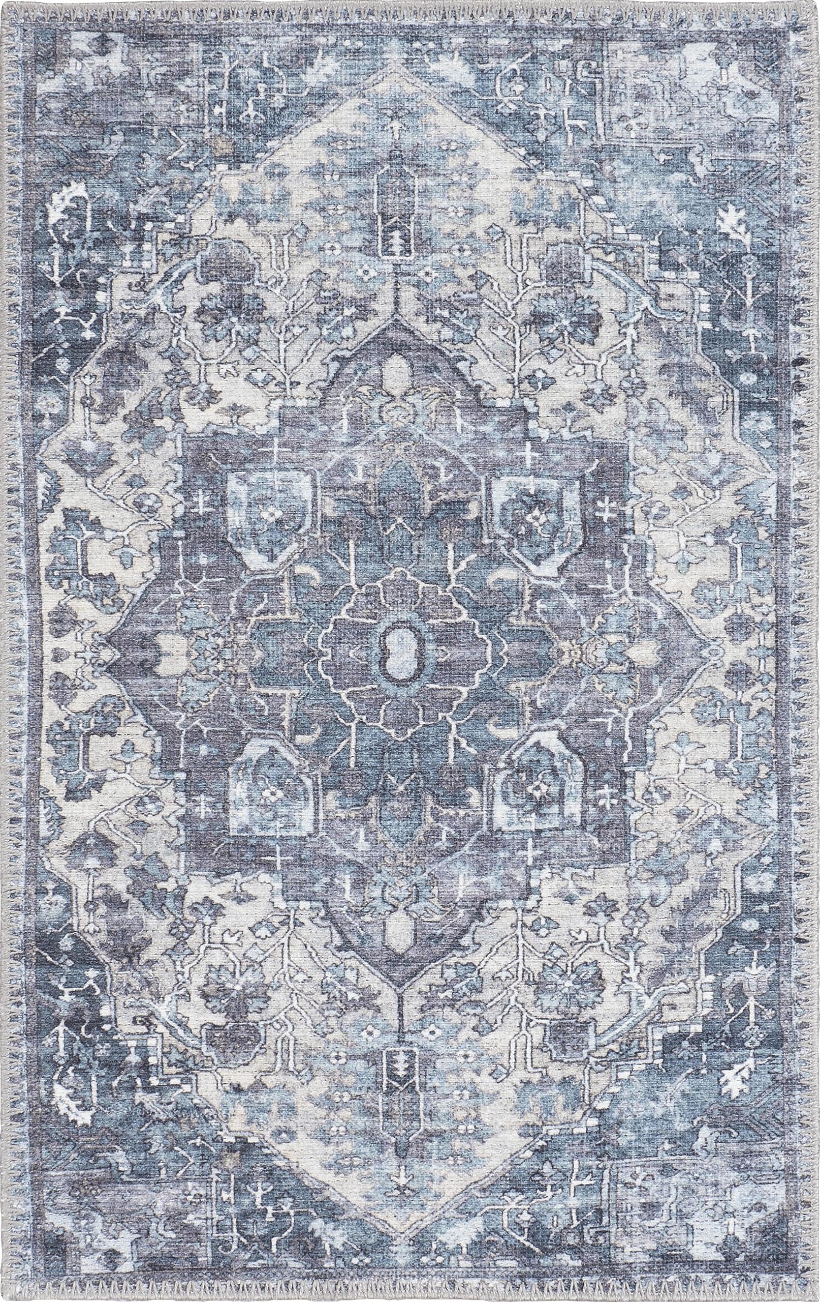 GLN Rugs Delos - Machine Washable Area Rug - Multi Gray Home Rug