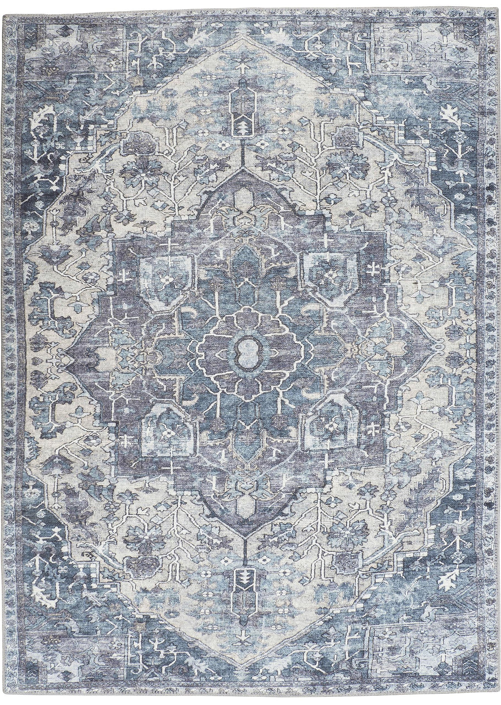 GLN Rugs Delos - Machine Washable Area Rug - Multi Gray Home Rug