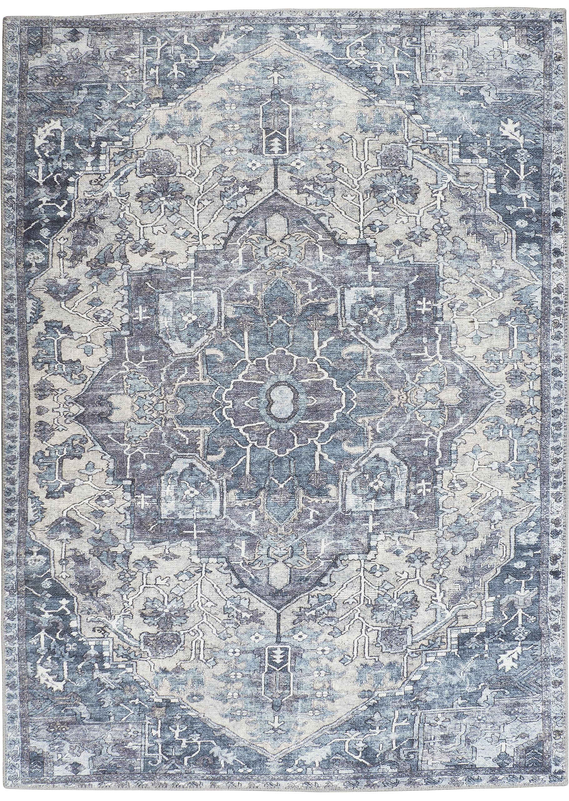 GLN Rugs Delos - Machine Washable Area Rug - Multi Gray Home Rug