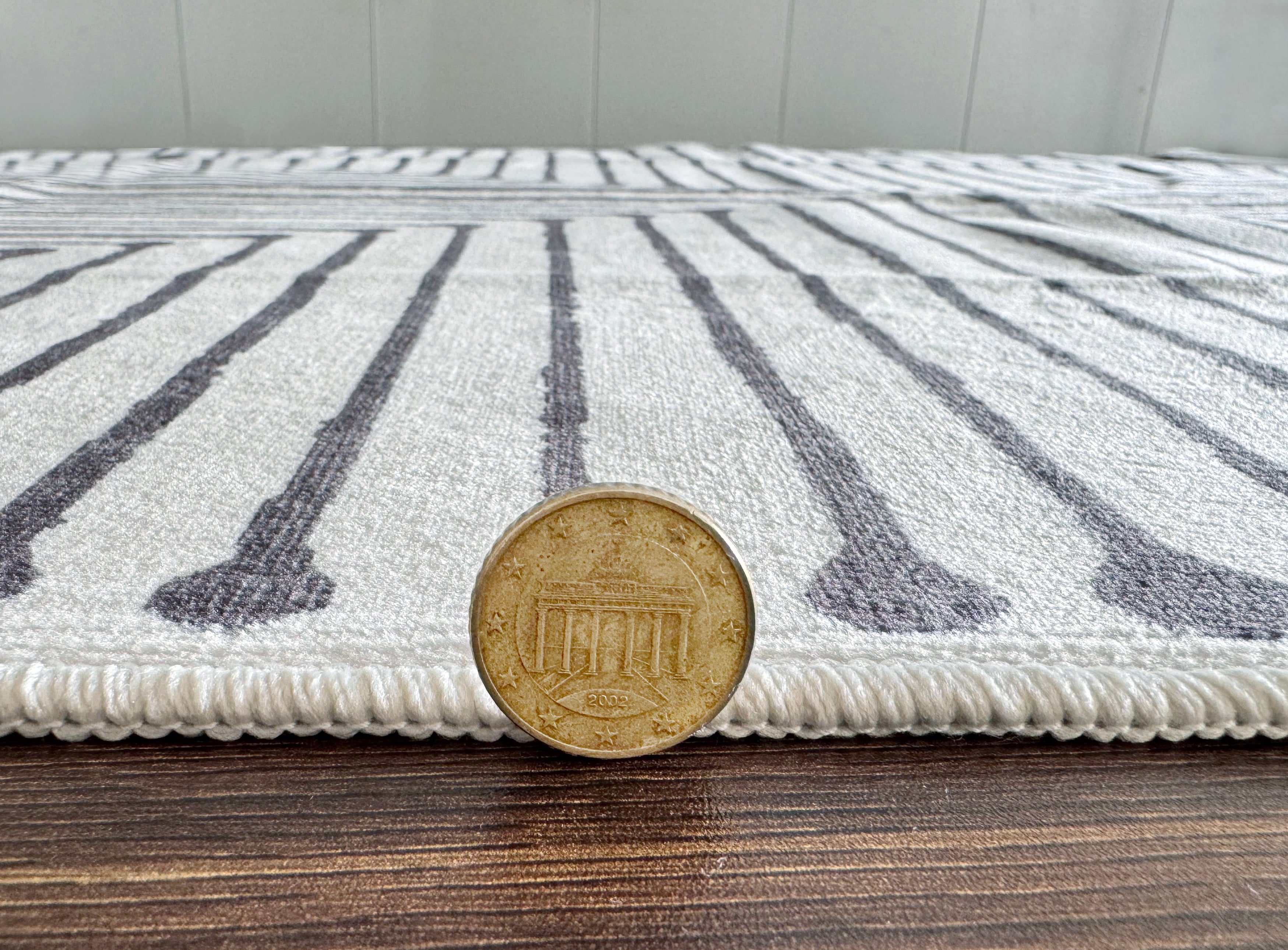 GLN Rugs Nysa - Machine Washable Area Rug - Black/Beige Home Rug