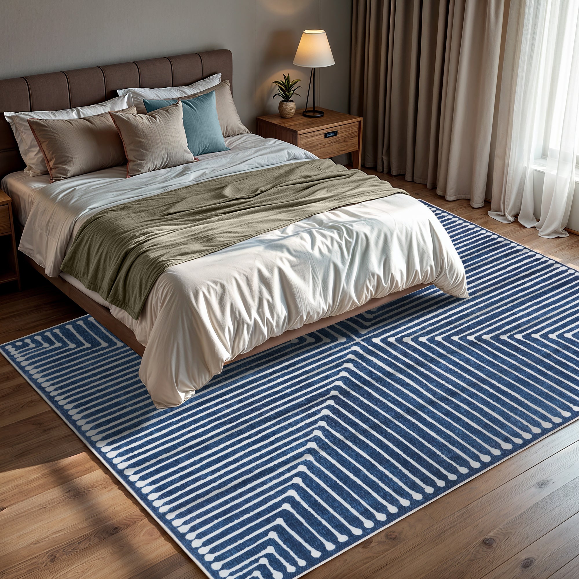 GLN Rugs Assos - Machine Washable Area Rug - Turkish Blue Home Rugs