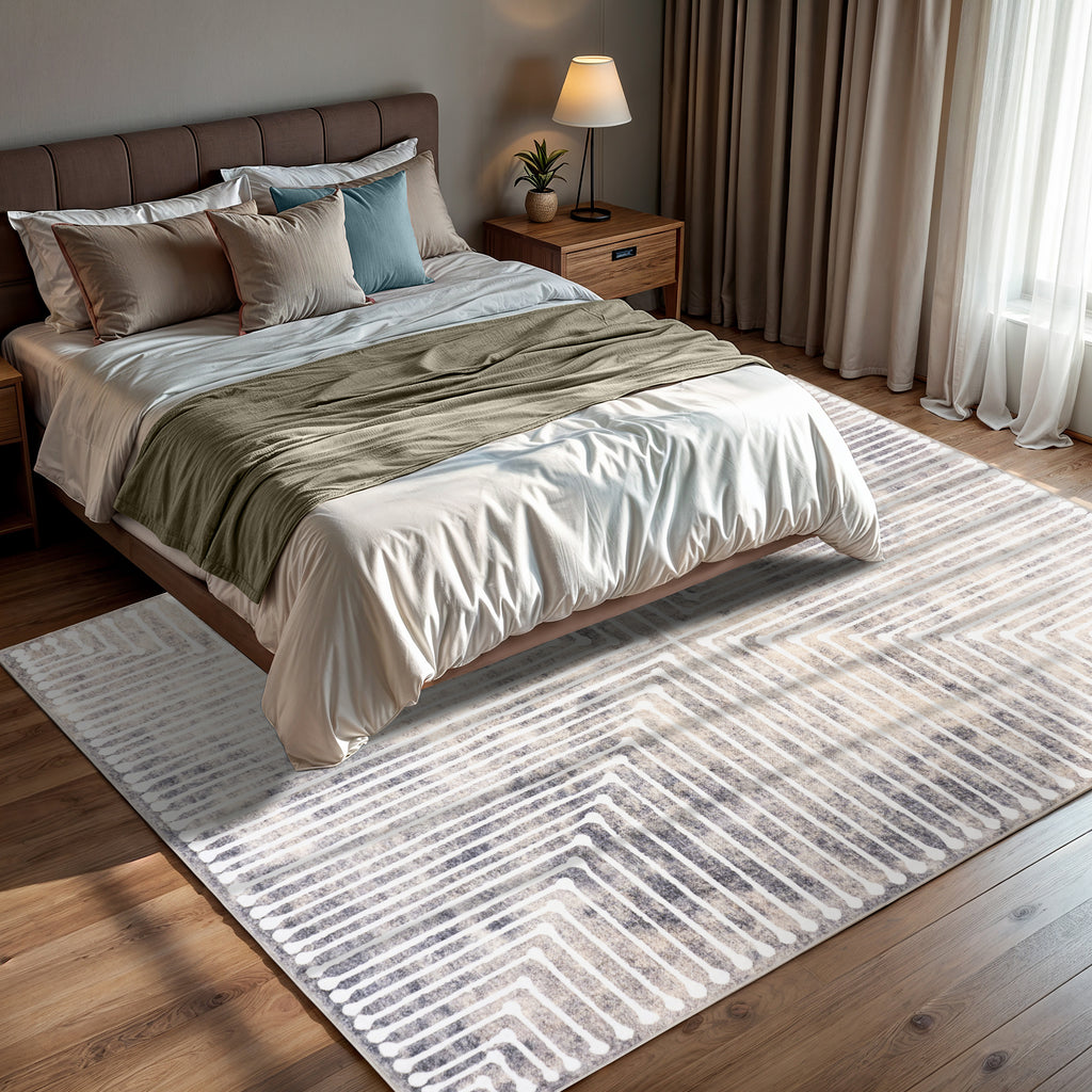 GLN Rugs Ephesus - Machine Washable Area Rug - Turkish Beige/Gray Home Rugs