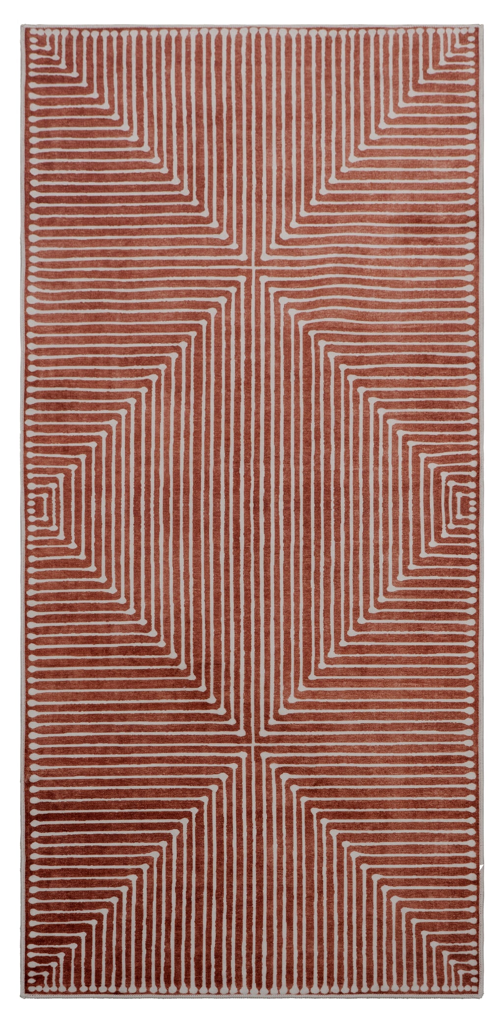 GLN Rugs Knidos - Machine Washable Area Rug - Beige/Orange Home Rug